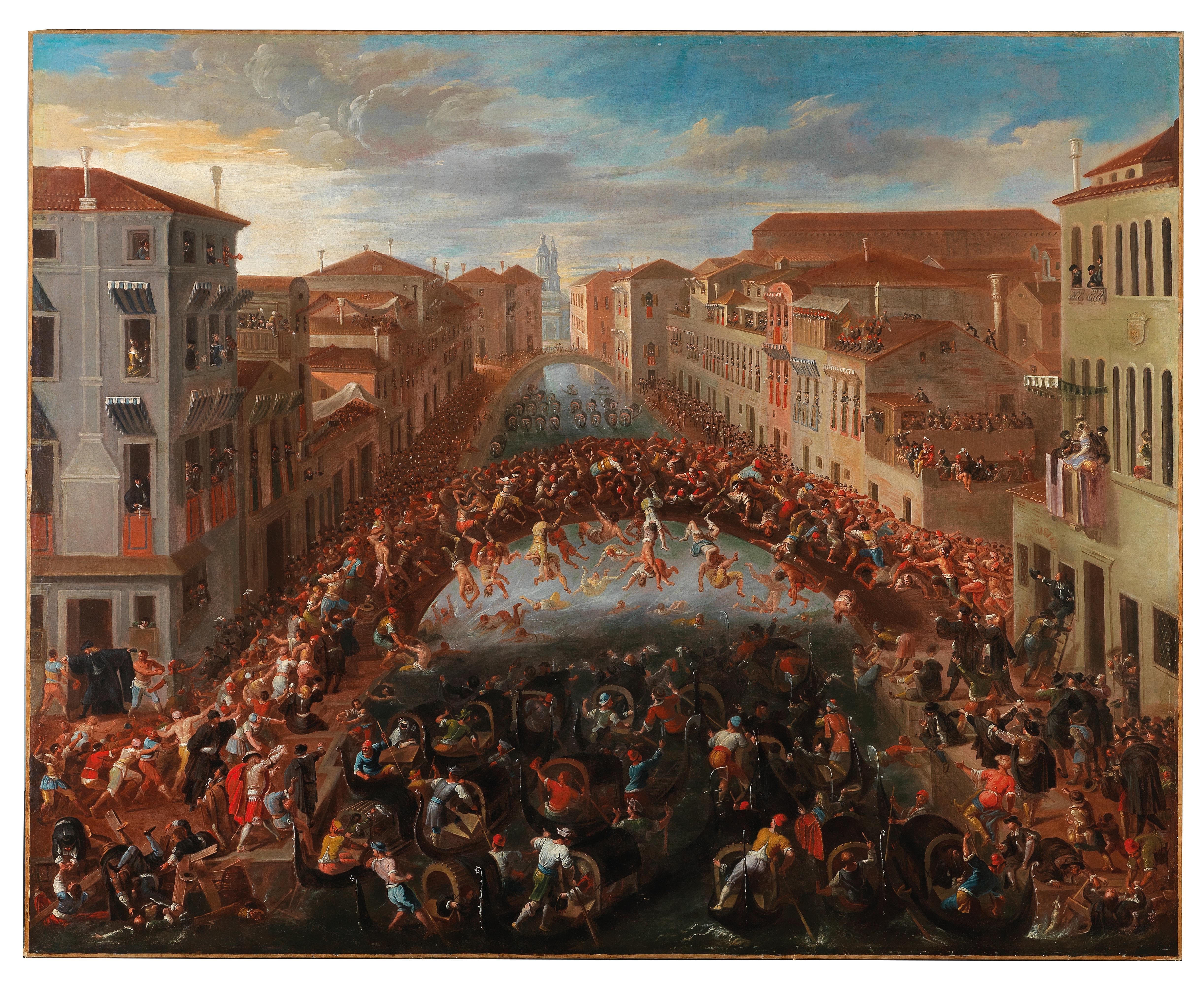 The Battaglia dei Pugni on the Bridge of San Barnaba, Venice
