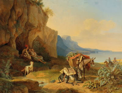 Sample artwork by Carl Wilhelm Freiherr von Heideck (1788 - 1861), known for genre and battle scene painting - View similar artists and auction records