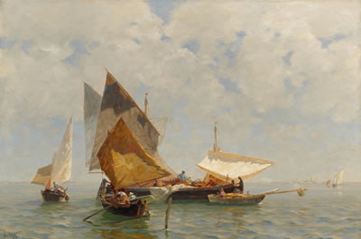 Venice, fisherboat in the lagoon