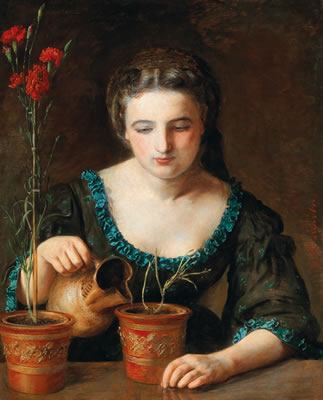 A girl with carnation