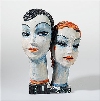 A double head by Gudrun Baudisch-Wittke - Auction record, sale price, and art valuation. Compare with similar artists and explore comparable artworks.