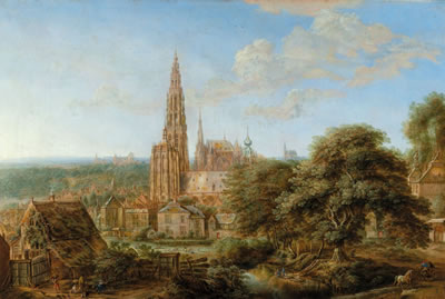 Paysage avec la cathédrale Notre-Dame d'Anvers (1681) by Gillis Neyts - Auction record, sale price, and art valuation. Compare with similar artists and explore comparable artworks.