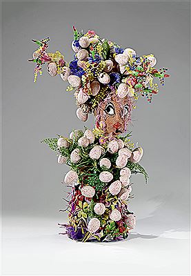 Tête mannequin fleur funéraire 2. 40 000 gouttes de sang