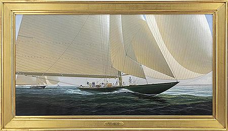 Sample artwork by John Mecray (Born 1938), known for contemporary marine, racing yacht portraits - View similar artists and auction records