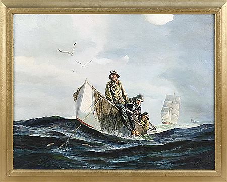 Hauling the nets.