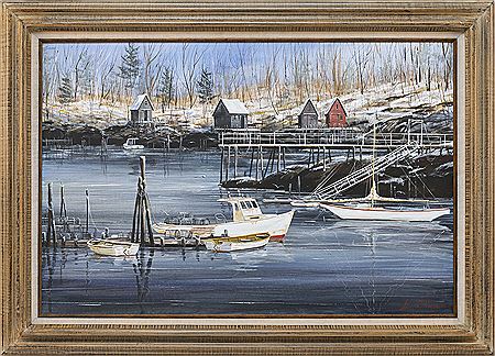 New England harbor scene