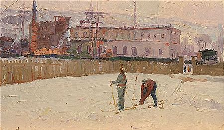 Spaziergang auf Skier by Wladimir Iwanowitsch Romanow - Auction record, sale price, and art valuation. Compare with similar artists and explore comparable artworks.