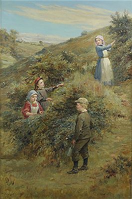 'Blackberry Gatherers' by John Hodgson Campbell - Auction record, sale price, and art valuation. Compare with similar artists and explore comparable artworks.