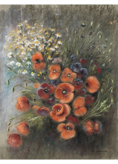 Boddegón con amapolas by Maria Carmen Sancho - Auction record, sale price, and art valuation. Compare with similar artists and explore comparable artworks.