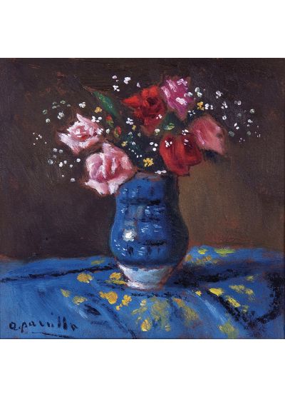 Jarrón con rosas