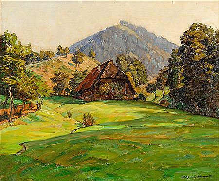 Sonniges 'Schwarzwaldtälchen' mit Blick auf ein Bauerngehöft