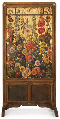 Hollyhocks and Delphinium Screen by Mary Elizabeth Price - Auction record, sale price, and art valuation. Compare with similar artists and explore comparable artworks.