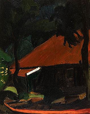 Landschap met roode praam (Landscape with red barge)