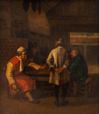 Tavern Interior with Four Men