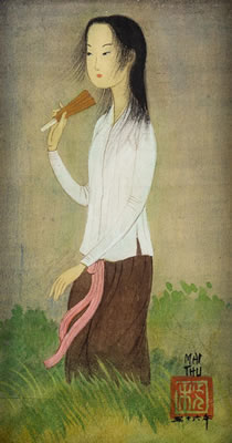 Portrait of a Woman with Fan