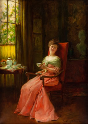 Seated Lady at Tea Time