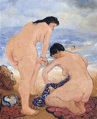 Lady Bathers at the Seashore