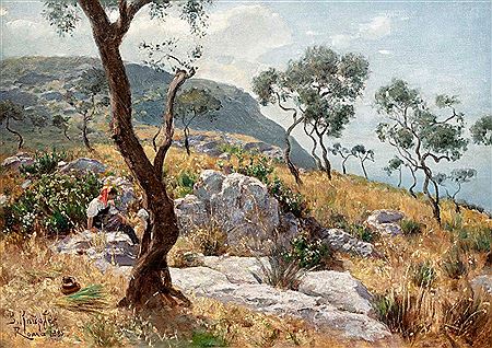 In the Roman countryside by Benes Knupfer - Auction record, sale price, and art valuation. Compare with similar artists and explore comparable artworks.