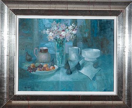 "Still life with flowers and fruits"