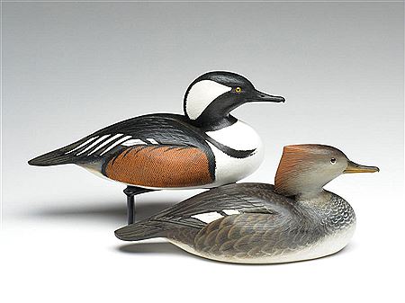 Rigmate pair of hooded mergansers by Joseph Wooster - Auction record, sale price, and art valuation. Compare with similar artists and explore comparable artworks.