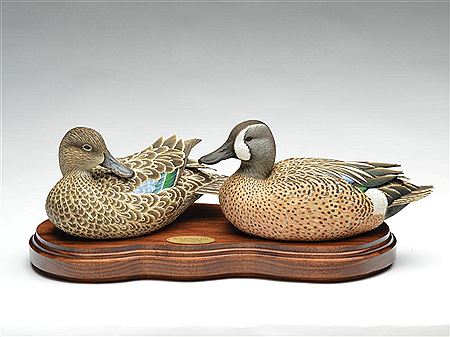 Pair of bluewing teal