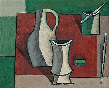 Still Life with Vase, Jars and Brushes 1955