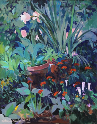 Untitled (Floral Garden Scene) by Satsuko Hamilton - Auction record, sale price, and art valuation. Compare with similar artists and explore comparable artworks.