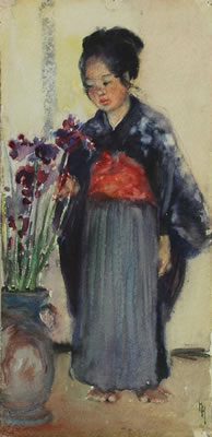 "Japanese Girl with Irises"