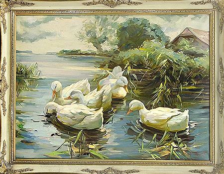 Ducks at the lakeshore by Hans Nickel - Auction record, sale price, and art valuation. Compare with similar artists and explore comparable artworks.