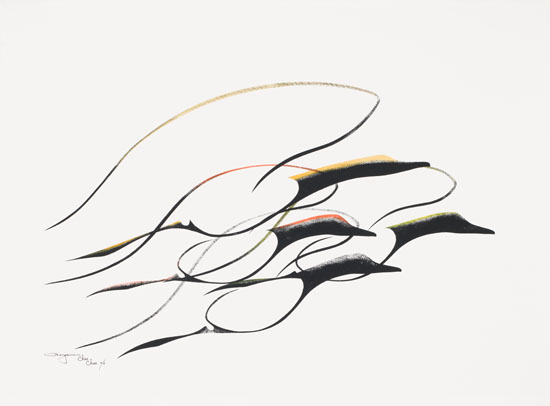 Four Geese in Flight