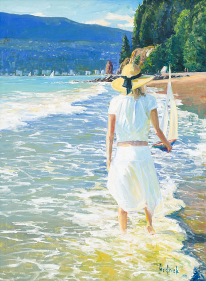 Wader at Third Beach by Ron Hedrick - Auction record, sale price, and art valuation. Compare with similar artists and explore comparable artworks.