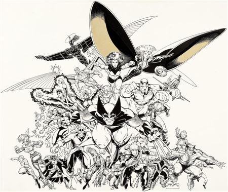 Arthur Adams Mutants X-Men Related Poster Illustration Original Art (Marvel, 1989)