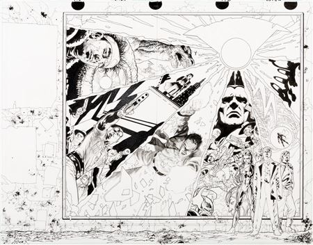 John Cassaday Planetary All Over the World and Other Stories Trade Paperback Wraparound Cover Original Art (DC/Wildstorm, 2000)