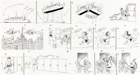 Sergio Aragonés MAD #177 Complete 4-Page Story A MAD Look At Superheroes Original Art Group of 2 (EC, 1975)