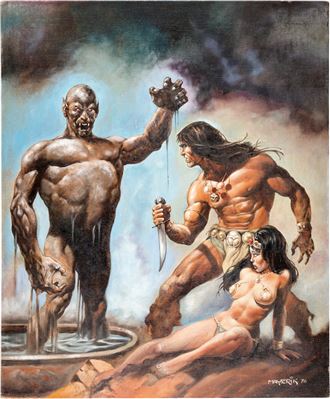 Val Mayerik Savage Sword of Conan #22 Cover Painting Original Art (Marvel, 1977)