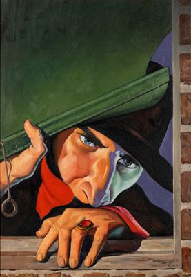 Jerome Rozen (after George Rozen)- The Shadow Pulp Cover Recreation Painting Original Art (undated).