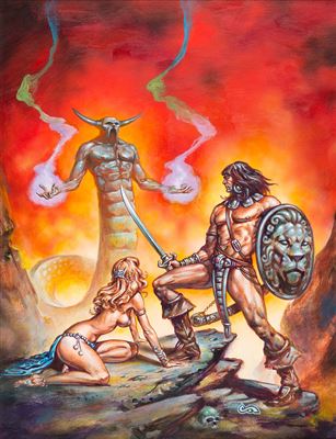 Clyde Caldwell Savage Sword of Conan #59 Cover Painting Original Art (Marvel, 1980)