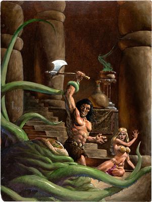 Richard Hescox The Savage Sword of Conan #13 Original Cover Painting (Marvel Comics, 1976)