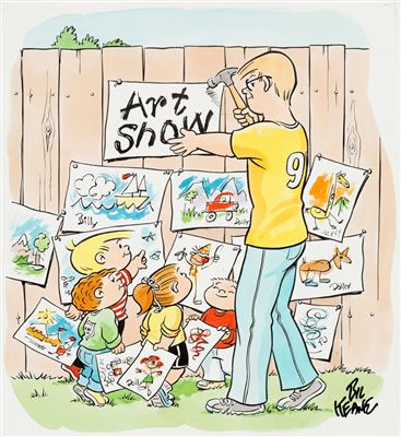 Bil Keane Family Circus Art Show Original Illustration (c. 1980s)