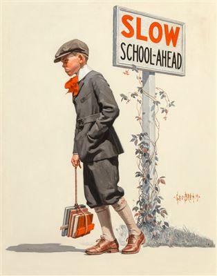 Boy Trudging to School, The Saturday Evening Post cover