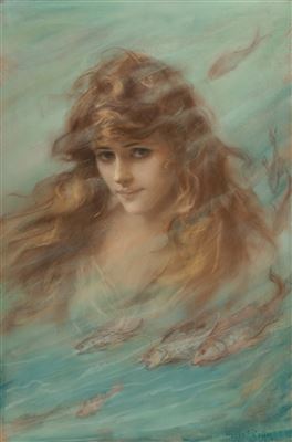 Woman Among Fish