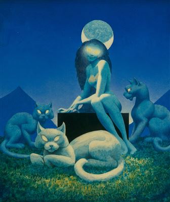Sample artwork by Hannes Vajn ('Hans") Bok (1914 - 1964), known for pulp illustrator, fantasy imagery - View similar artists and auction records