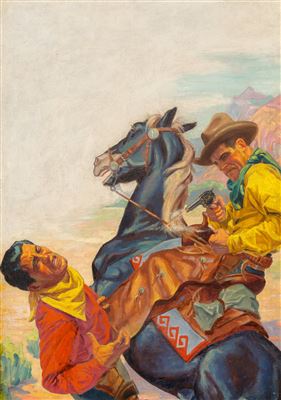 Nake Buttes, Real Western Magazine cover, January 1935