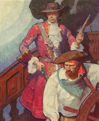 Stede Bonnet Faced his Last Fight, The Black Buccaneer interior book illustration