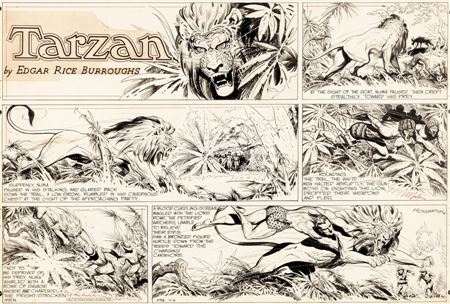 Burne Hogarth Tarzan #974 Sunday Comic Strip Original Art dated 11-6-49 (United Feature Syndicate, 1949)