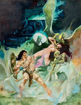 Esteban Maroto - Conan the Barbarian Painting Original Art (1977)