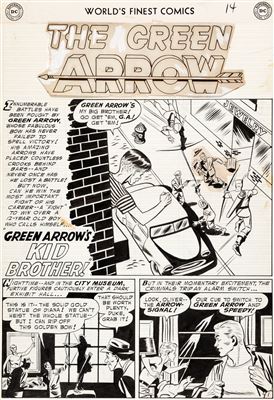 George Papp World's Finest Comics #74 Story Page 1 Green Arrow Original Art (DC, 1955)