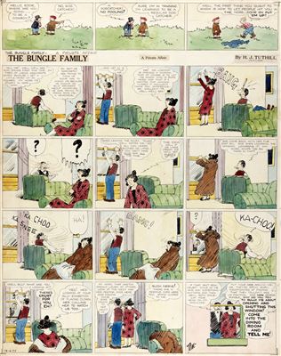 Harry Tuthill The Bungles / Little Brother Original de la planche du dimanche 2 décembre 1928 (McNaught Syndicate, 1928)