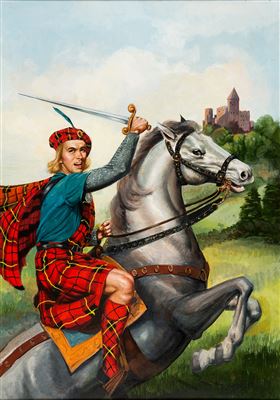 Classics Illustrated #67 HRN 136 The Scottish Chiefs Original Cover Art (Gilberton, 1963-65) by Alexander Alex Aladar Blum - Auction record, sale price, and art valuation. Compare with similar artists and explore comparable artworks.