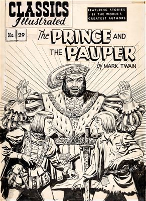 Classics Illustrated #29 Prince and the Pauper Cover Original Art (Gilberton, 1949)